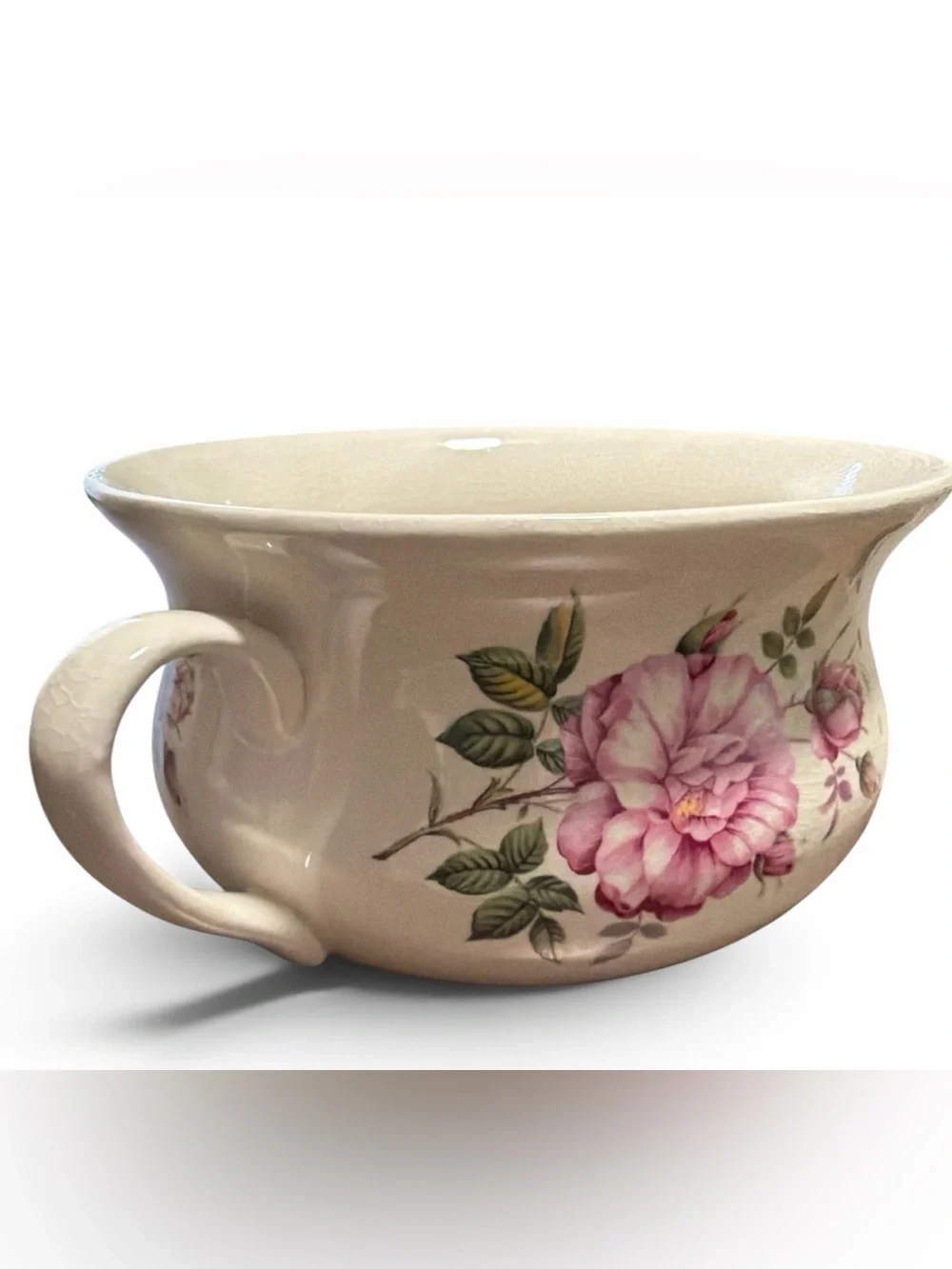 Vintage Portmeirion Botanic Garden Rose Chamber Pot Planter Cachepot